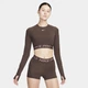 Лонгслів жіночий Dri-Fit Pro 365 Brown FV5484-237 XS - изображение 1
