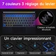 Клавіатура чохол HOU iPad Air 11 2024/Pro 11 AZERTY Чорний RGB підсвітка Трекпад - зображення 6