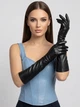 Жіночі латексні рукавички імітація латекс Honey Fashion Accessories S/М чорний (7-83/2) - изображение 1