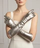 Яскраві латексні рукавички імітація латекс Honey Fashion Accessories S/М сріблястий (7-83) - зображення 1