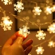 Гирлянда новогодняя светодиодная 3м 20 LED теплый свет для украшения дома Снежинки - изображение 5