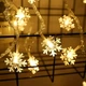 Гирлянда новогодняя светодиодная 3м 20 LED теплый свет для украшения дома Снежинки - изображение 6