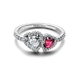 Серебряное кольцо Pandora «Ореол Сердец» Серебряное кольцо Пандора Ореол Сердец Два Сердца Сердце 193662C01 16 мм 16.5 мм - изображение 2