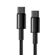 Кабель Baseus Tungsten Gold Type-C - Type-C PD 240W 1м нейлоновый для ноутбука и быстрой зарядки Black (CAWJ040001) - изображение 2