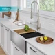 Cмеситель для кухни с выдвижной лейкой KRAUS Artec Pro™ сатин латунь KPF-1603SFS - изображение 3