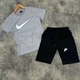 Детский летний комплект big swoosh серая футболка и черные шорты 38 146 - изображение 2