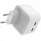 Сетевое зарядное устройство Apple MHJE3ZM/A 35 Вт, 2×USB-C для быстрой зарядки гаджетов, белый - изображение 1