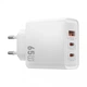 Сетевое зарядное устройство Wiwu Wi-G005 65 Вт, 2×USB-C для быстрой зарядки гаджетов, белый - изображение 3