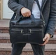 Кожаная мужская сумка для ноутбука и документов черная Tiding Bag MK 3128 - изображение 9