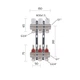 Коллектор латунный с расходомерами и евроконусами Thermo Alliance Standart 1" на 3 выхода TAS235W3E - изображение 2