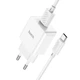 Мережева зарядка Hoco C106A біла 2.1A USB + кабель USB to Type-C (C106A) - зображення 1
