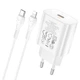 Сетевое зарядное устройство Hoco N22 белое 25W Type-C Power Delivery + кабель Type-C to Lightning - изображение 1