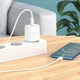 Сетевое зарядное устройство Hoco C104A белое 20W Type-C PD + кабель Type-C to Type-C (C104A) - изображение 2
