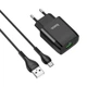 Мережева зарядка Hoco C72Q чорна 18Вт USB Quick Charge + кабель USB to MicroUSB (C72Q) - зображення 1