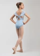 Купальник з коротким рукавом KIKI мікрополіамід+сітка флок, powder blue, 146см - изображение 3