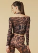 Топ Grand Prix MIRALI з сітки сітка з принтом, wild toffee, XS-S - изображение 4