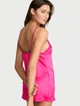 Жіночий сатиновий пеньюар Victoria's Secret Tease Satin Lace-Trim Mini Slip Dress, Фуксія S (272132569) - изображение 2