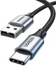 Кабель Ugreen US288 USB 2.0 to USB Type-C Cable алюминиевое плетение 3A 0.5 м Black - изображение 1