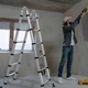 Профессиональная телескопическая лестница-трансформер раскладная 4.2 м до 150 кг - изображение 3