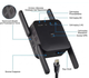Усилитель Wi-Fi сигнала 5 /2.4 ГГц, WiFi Репитер, повторител вайфая 1200 Мбит/с, мощный ретранслятор для дома, площадь покрытия 300 м², Repeater 4 антенны, Black - изображение 3