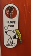 Табличка на дверну ручку снупі I LOVE YOU. Aivory - изображение 1