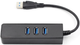 Мережевий адаптер Dynamode USB LAN RJ45 чорний концентратор з USB хабом на 3 порти (884034м) - зображення 4