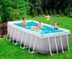 Каркасный бассейн Intex 26788 Prism Frame + лестница и фильтр-насос, 400×200×100 см, из трехслойного ПВХ, прочная устойчивая конструкция, серый - изображение 2