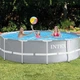 Круглый каркасный бассейн Intex 26718 + лестница и фильтр-насос, 366x122 см, большой и вместительный для всей семьи, с прочным каркасом, серый - изображение 3