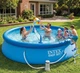 Семейный надувной бассейн Intex Easy Set 26166 + лестница, фильтр-насос, тент, подстилка, 457 x 107 см, быстрая сборка, компактное хранение, голубой - изображение 8