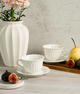 Набір порцеляновий чашка з блюдцем 220мл, колекція Elegance White - изображение 2
