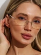Женские безоправные очки для коррекции зрения Seventy -3.50 золото с защитной линзой Blue Blocker - изображение 10