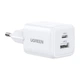 Мережевий зарядний пристрій UGREEN X514 USB-C+USB 20W GaN Fast Charger White (65006) - изображение 1