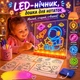 3D LED- нічник, дошка для малювання та нотаток 15×15 см з підсвіткою, маркерами та USB живленням - зображення 1