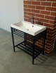 Тумба ARDESTO 685х410х760 мм металлическая черная + умывальник Louise 690х410х123 мм белый - изображение 8