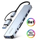 Переходник USB HUB 8в1 WALKER WHUB-53 с разъемом USB/Type-C grey - изображение 1