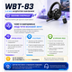 Ігрові Bluetooth навушники WALKER WBT-83, бездротові, з мікрофоном, чорні - зображення 8