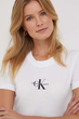 Женская футболка хлопковая Calvin Klein белая L 4251 - изображение 3