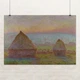 Постер Стіжки сіна та вечірнє сонце, Клод Моне, Claude Monet, Grainstacks at Giverny, A3 29×42 см (id6891) - зображення 1