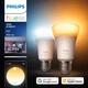 Розумні світлодіодні LED лампочки Philips Hue E27 White Ambiance 800лм 60Вт 8.5W, ZigBee, Bluetooth, 2шт. - зображення 1
