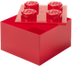 Pojemnik LEGO Klocek 4 Transparentny czerwony z brokatem (40090804) (5711938249946) - obraz 1