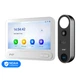 Комплект IP-відеодомофона з WiFi TVT TE-KT6101-001 White: відеодомофон 7" TD-E2137-PE/TP/WF, відеопанель 2Mp TD-E3110-IC/PE/WF, кутовий кронштейн, монтажна коробка з козирком - изображение 1