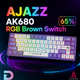 Ігрова механічна клавіатура AJAZZ AK680 з RGB Brown Switch - зображення 5