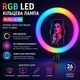 Кільцева світлодіодна кольорова лампа RGB LED MJ26 селфі кільце 26 см - изображение 1