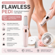 Електрична пилка для ніг Flawless Pedi пемза для педикюру з двома насадками USB зарядка - изображение 1