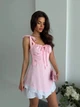 Жіноча комбінована сукня міні на бретелях Uaclothes 42 Рожевий (like38377-188101349) - зображення 4