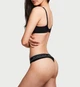 Трусики стрінги лого-резинка вікторія сікрет victoria's secret Чорні Logo Cotton Thong Panty S - изображение 4