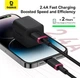Кабель Baseus Dura Series Fast Charging Cable USB to iP 2.4A 1 м Red-Black (P10377801U01-01) - зображення 6