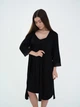 Комплект халат і сорочка для вагітних та годуючих матусь Soft&Lace, розмір S (44), чорний (віскоза) - изображение 4