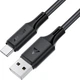 Кабель Acefast C17-04 USB-A to USB-C silicone charging data cable Black (6974316284178) - зображення 1