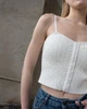 Вязаный топ Sirena на тонких бретелях белый One Size - изображение 4
